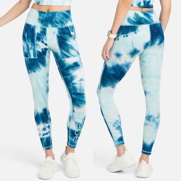Bebe | Sport Tie Dye Pocket Leggings High Rise 28” Inseam Logo - Picture 2 of 8